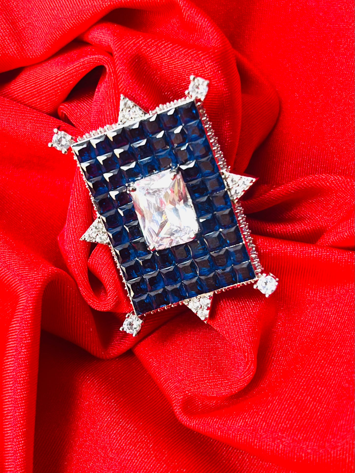 BLUE COCKTAIL PARTY AD RING DB-AD19500Z2