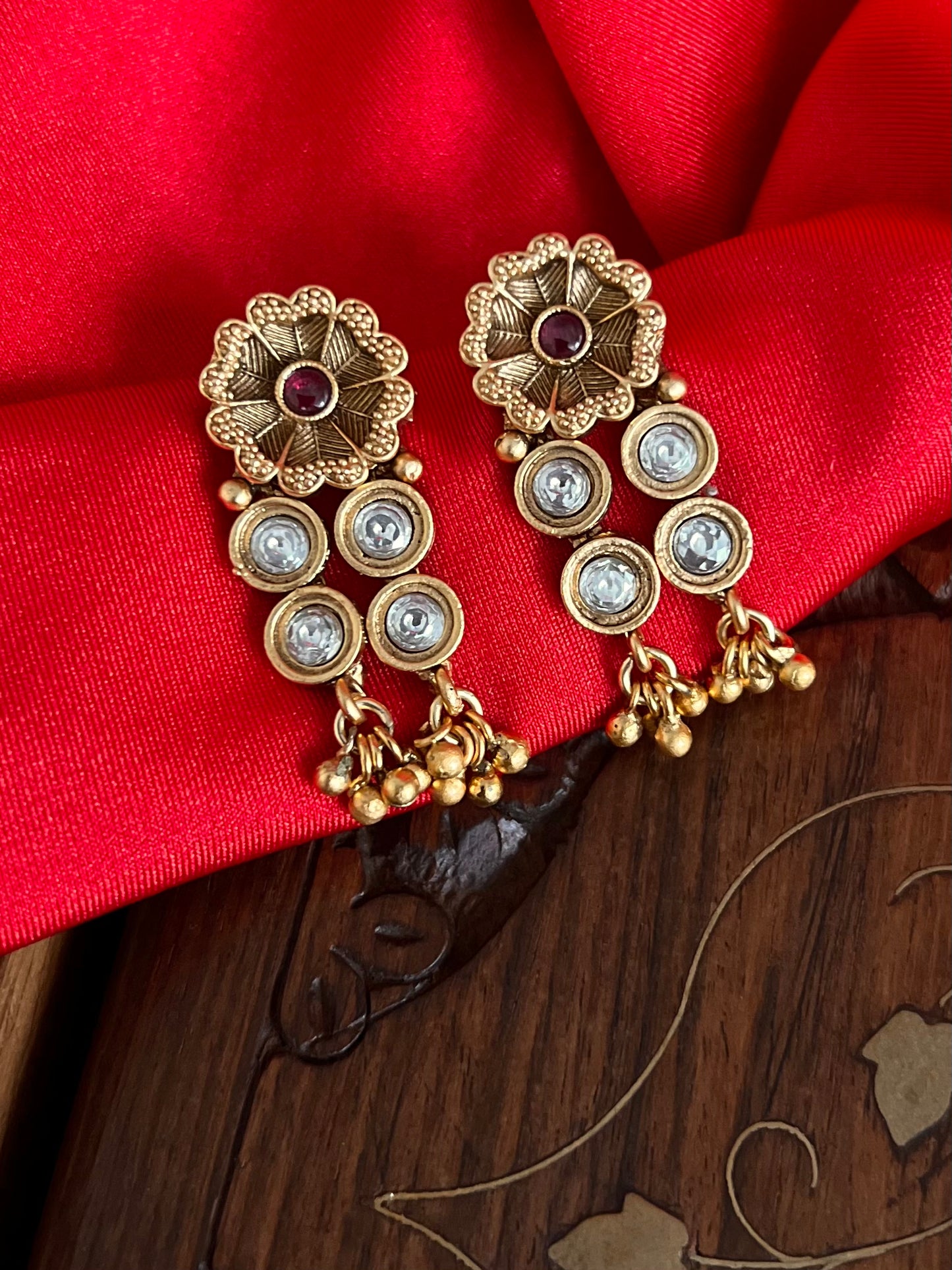Gold Plated Antique Double layered Necklace Set DB-GP14000Z