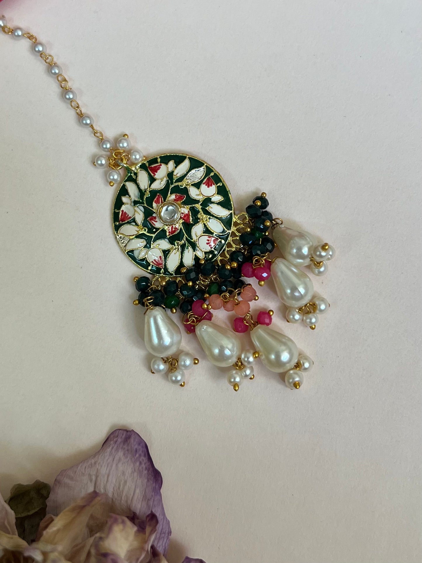 Meera Meenakari Earrings with Mangtika DB-GP13600Z