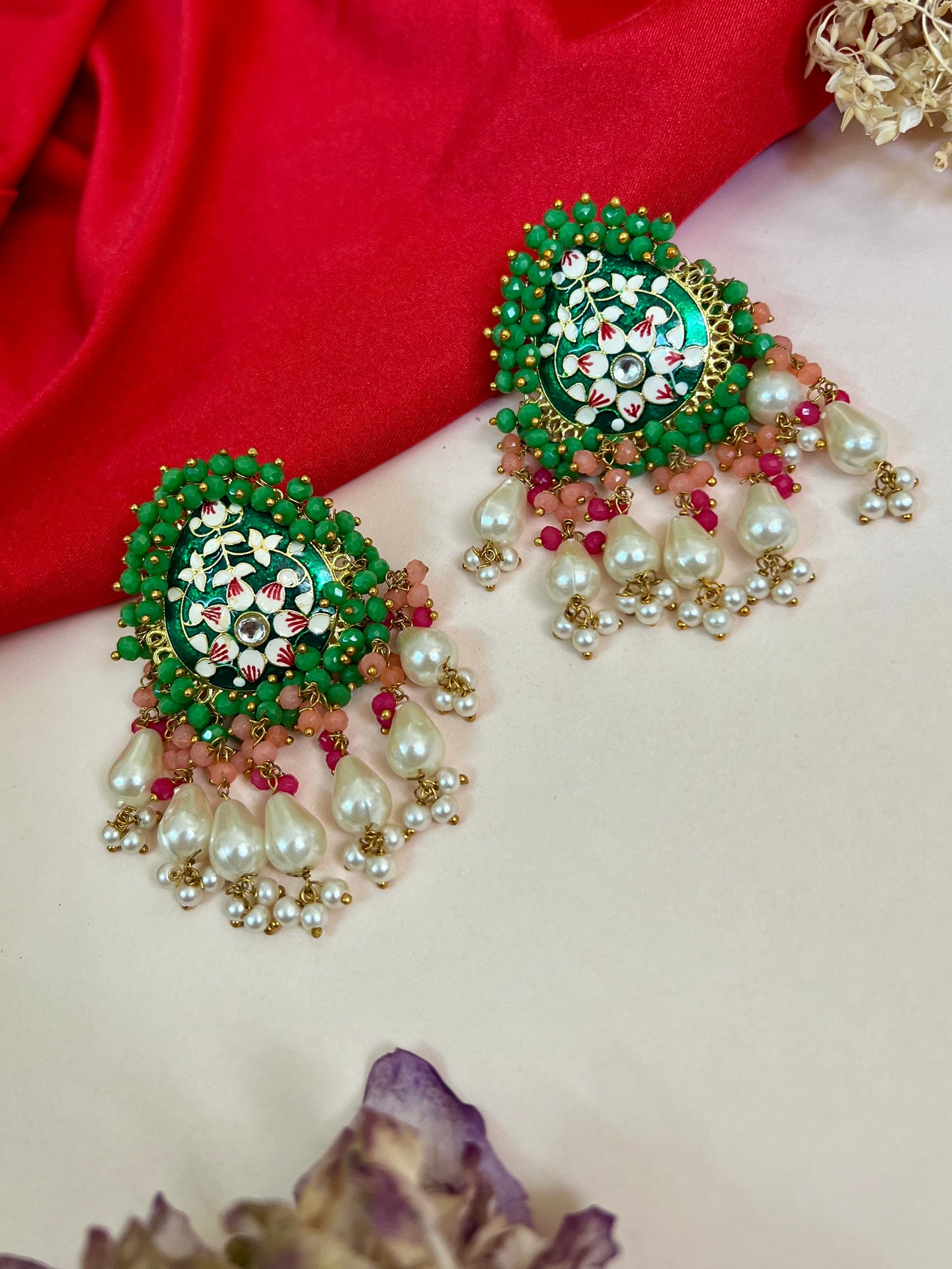 Jharna Beautiful Meenakari Stud earrings DB-GP13600Z