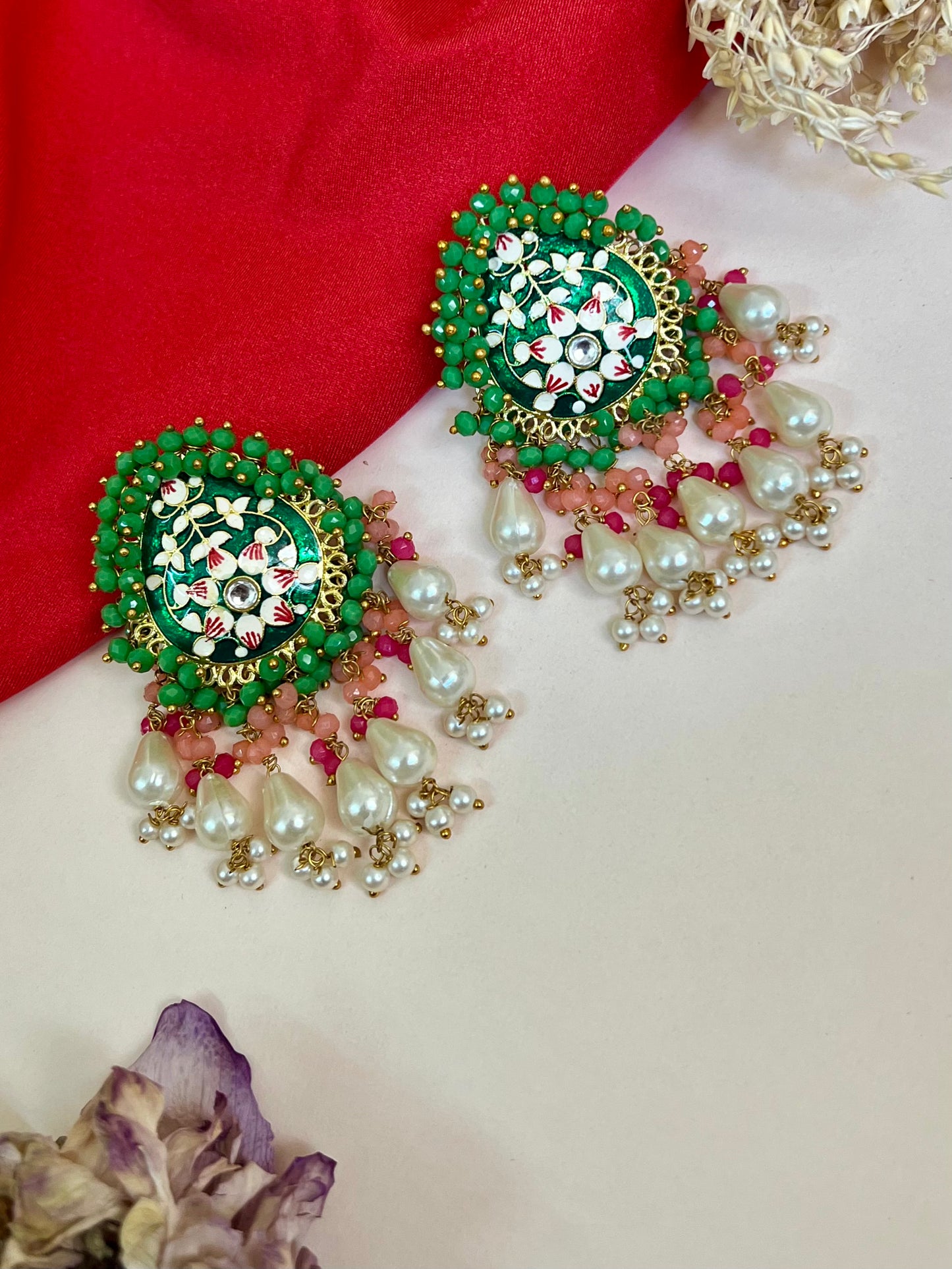 Jharna Beautiful Meenakari Stud earrings DB-GP13600Z