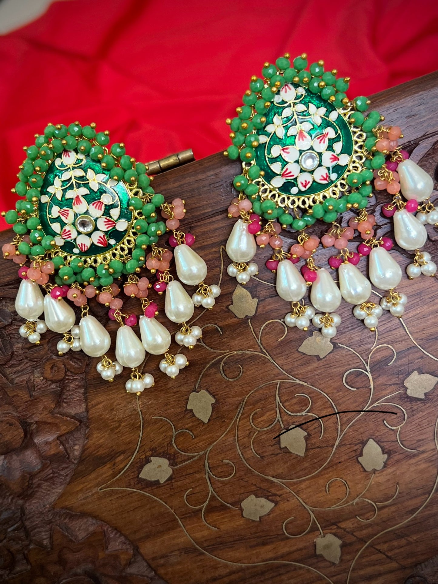 Jharna Beautiful Meenakari Stud earrings DB-GP13600Z