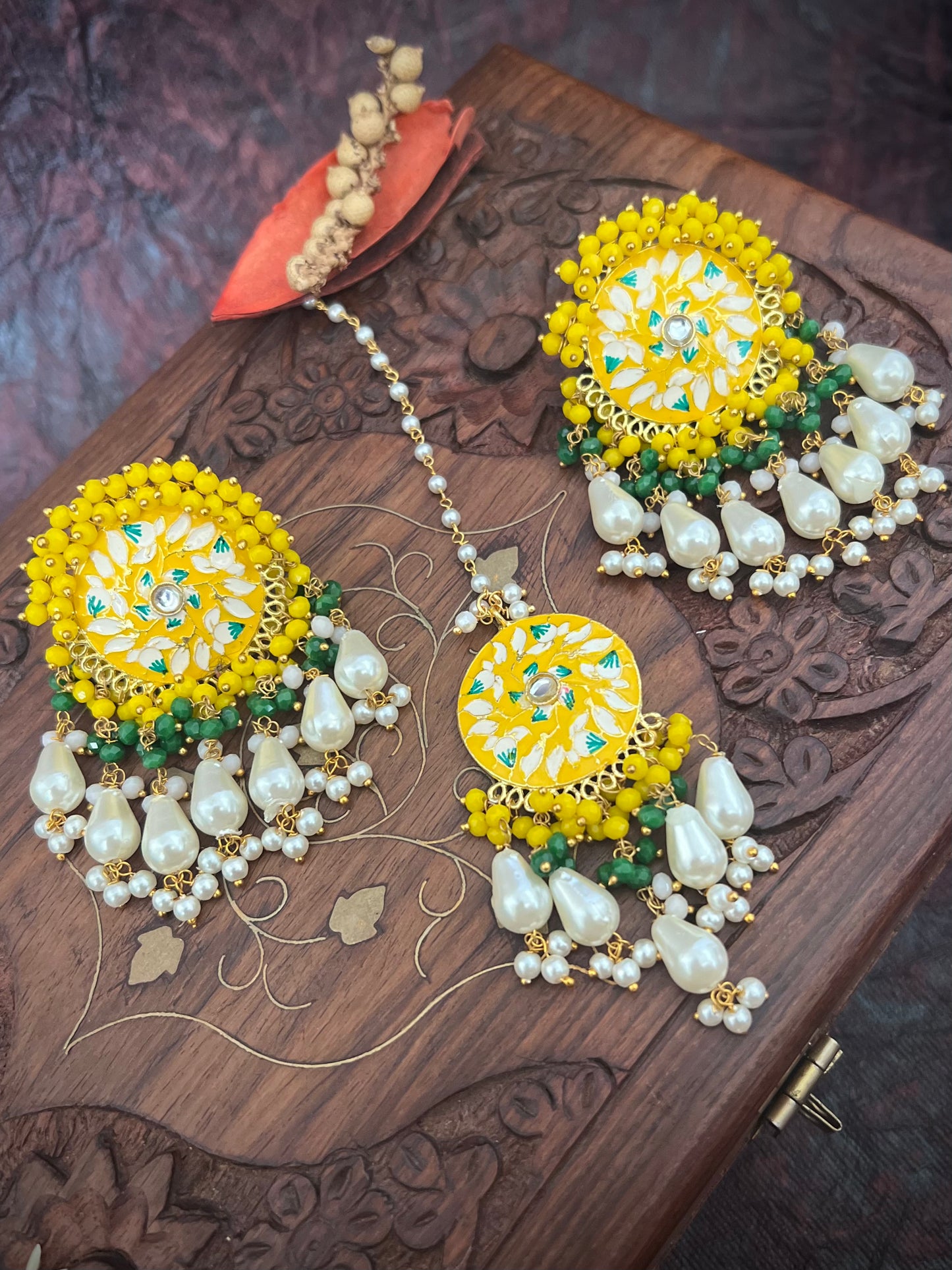 Meera Meenakari Earrings with Mangtika DB-GP13600Z