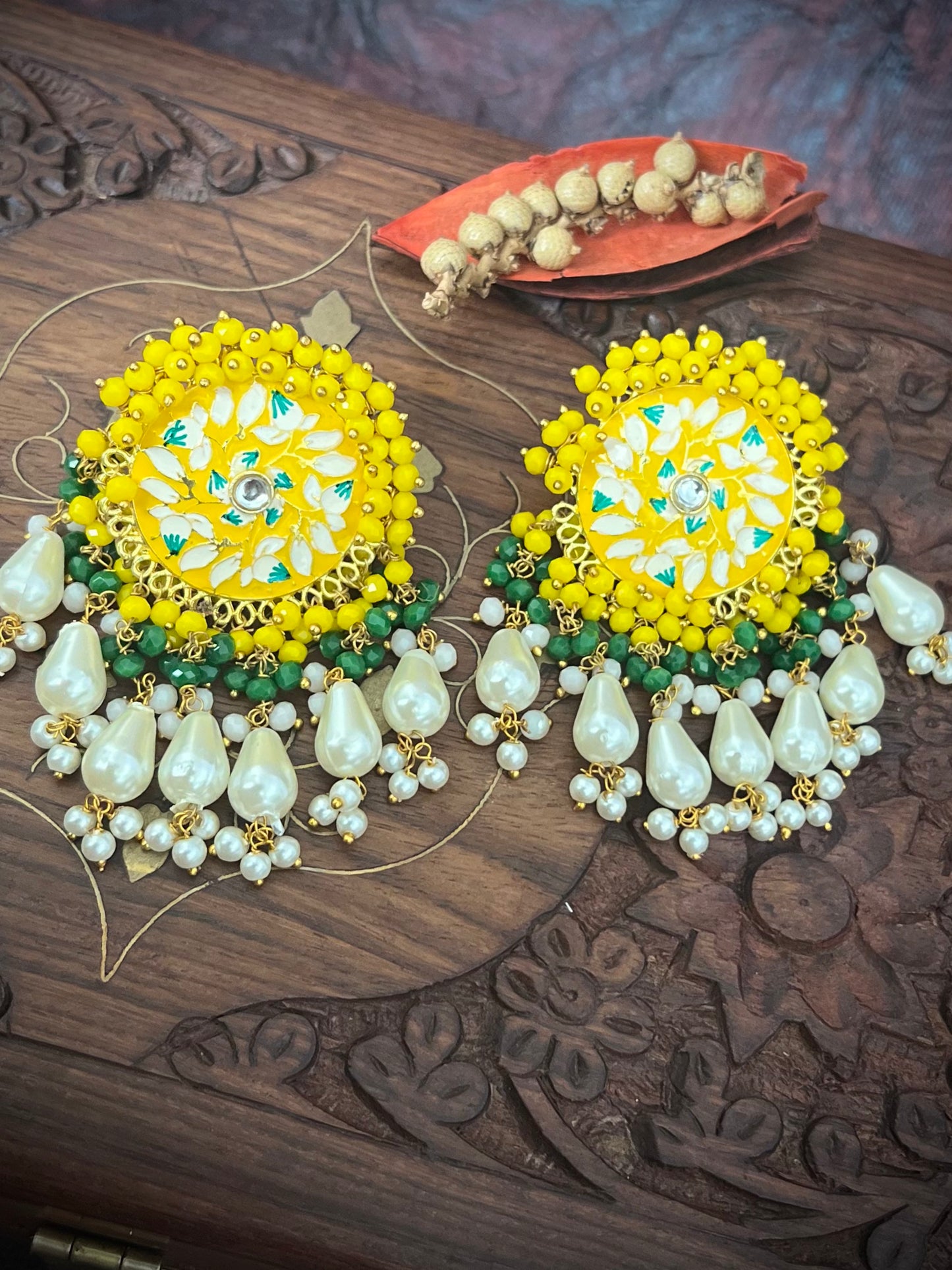 Meera Meenakari Earrings with Mangtika DB-GP13600Z