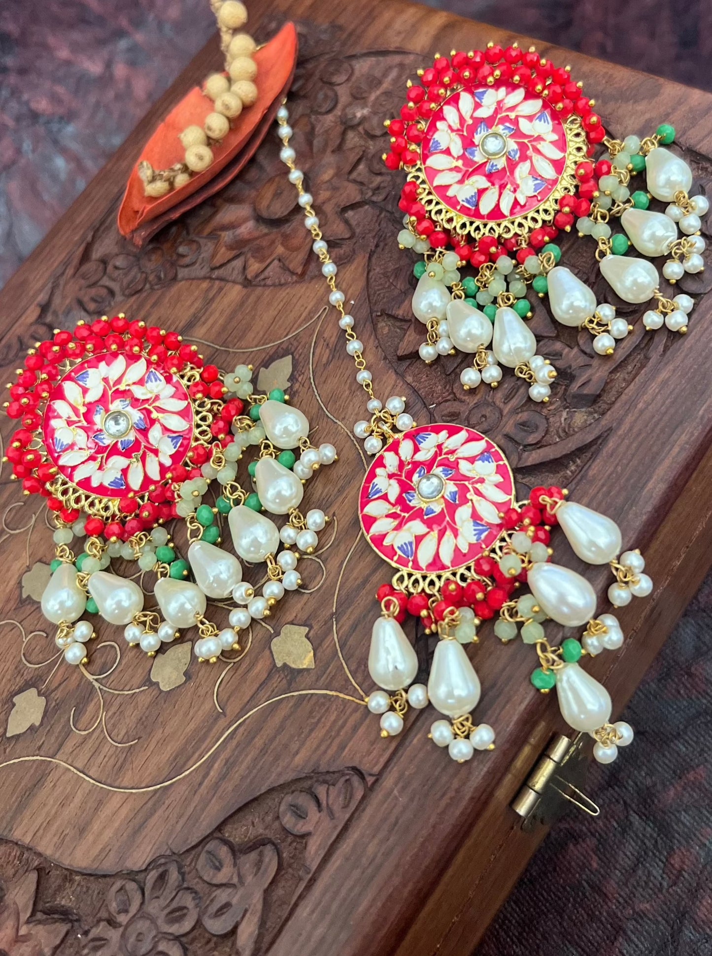 Meera Meenakari Earrings with Mangtika DB-GP13600Z