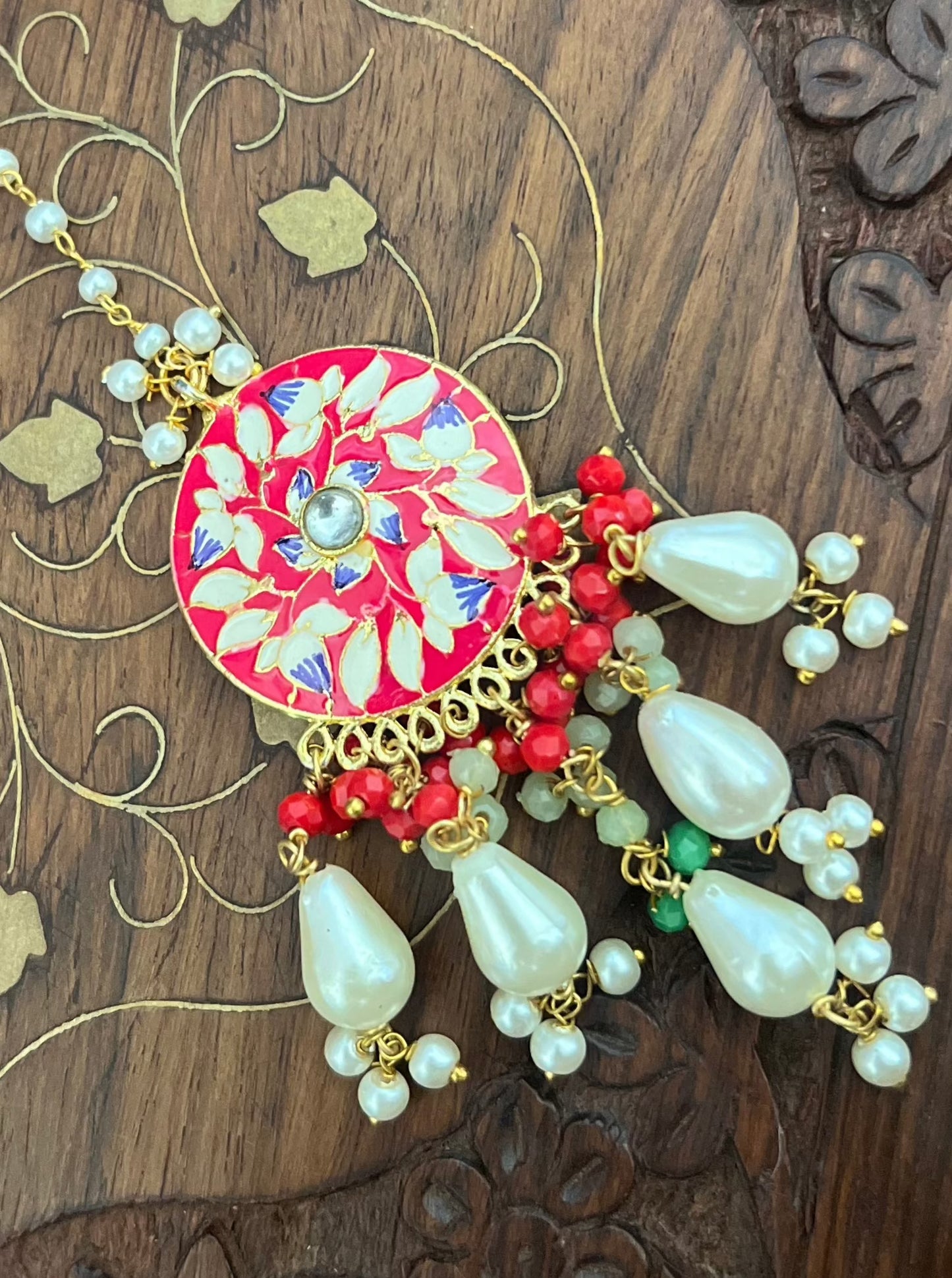 Meera Meenakari Earrings with Mangtika DB-GP13600Z