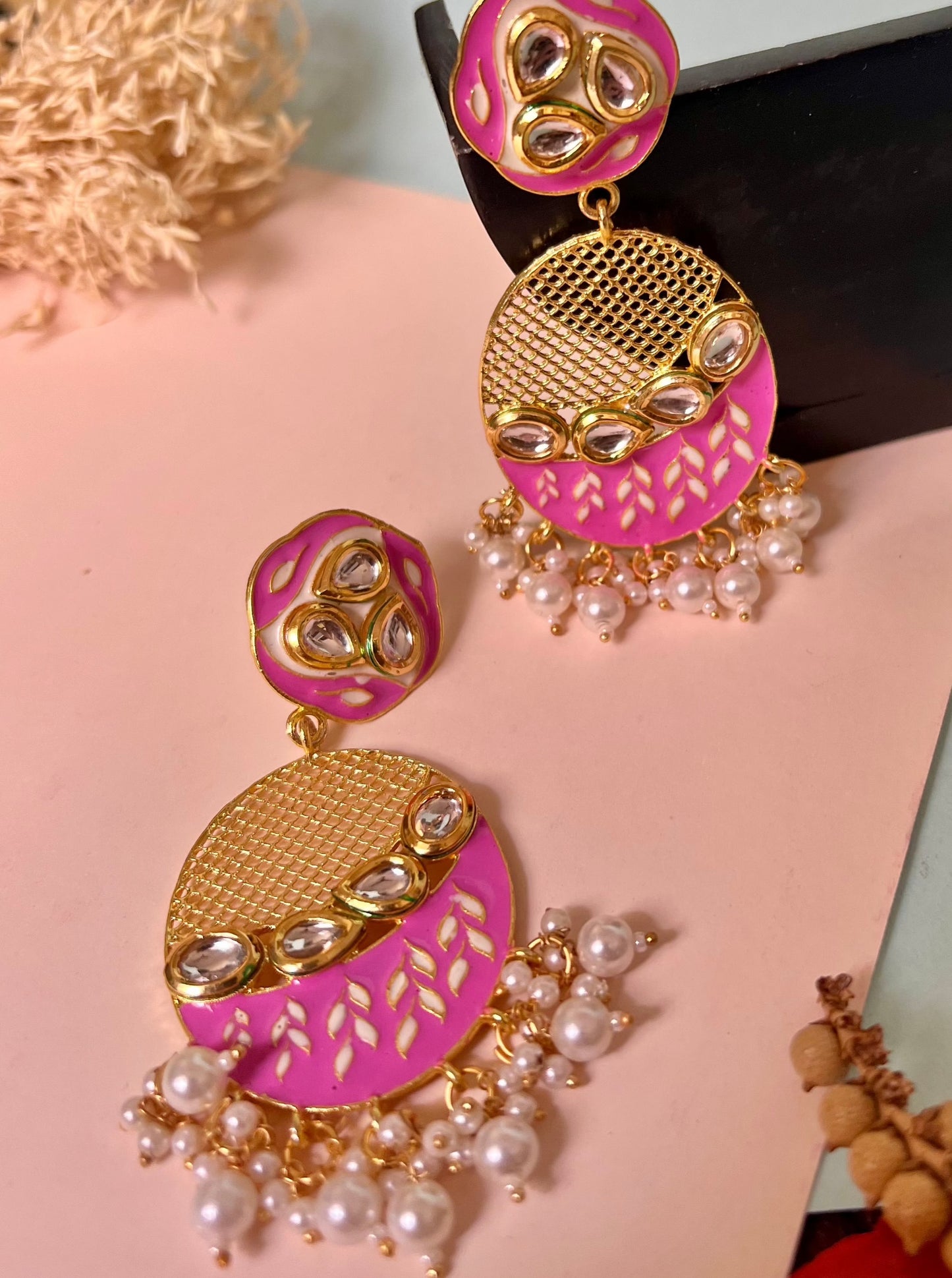 Ruhi Kundan Meenakari Jaal Earrings DB-GP13802Z