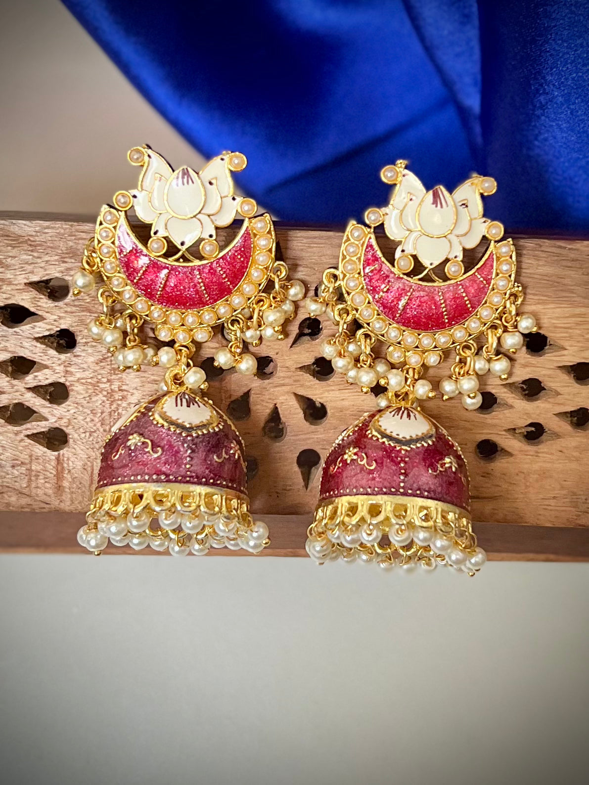 Zevar Meenakari Pink Jhumka DB-GP1380Z