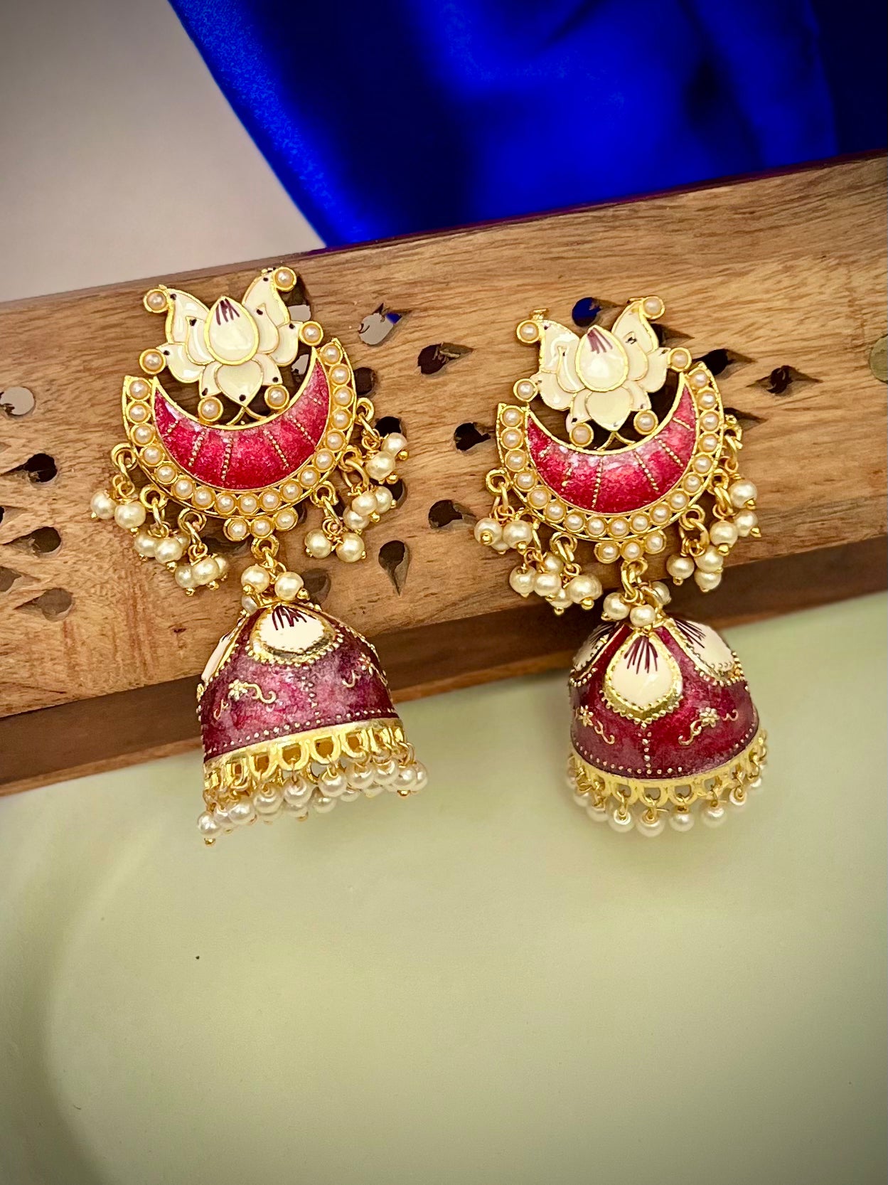 Zevar Meenakari Pink Jhumka DB-GP1380Z