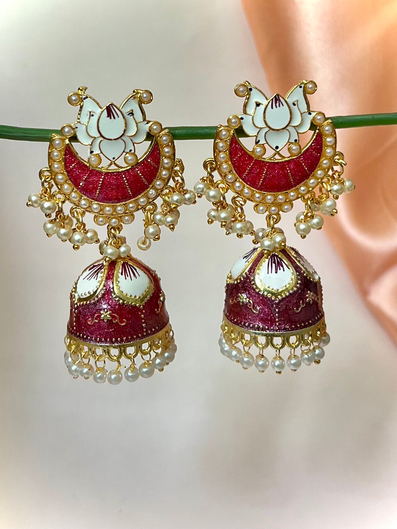 Zevar Meenakari Pink Jhumka DB-GP1380Z