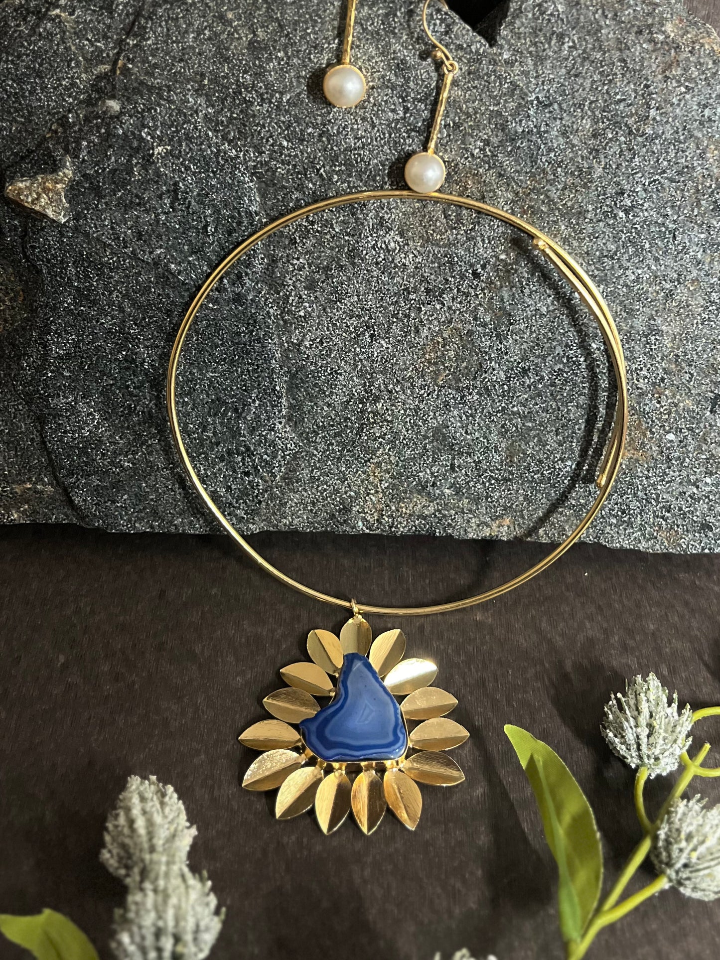 Ghazal Hasli Necklace Set Blue DB-GP1680Z2