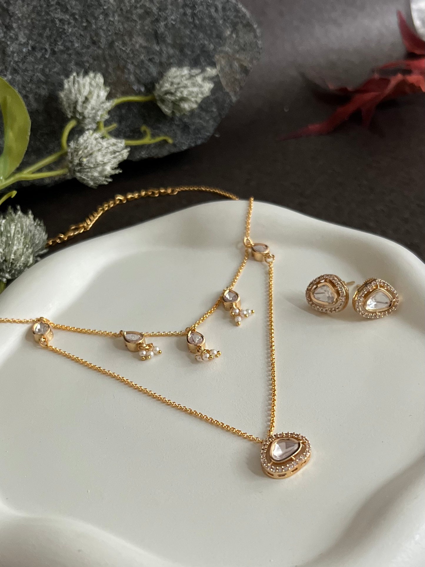 SHABA DIAMOND LAYERED TYAANI KUNDAN PENDANT SET DB-PS11200Z2