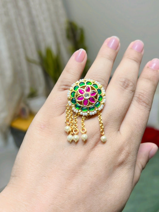 Ruhani Jadau kundan Ring DB-GP1900Z2