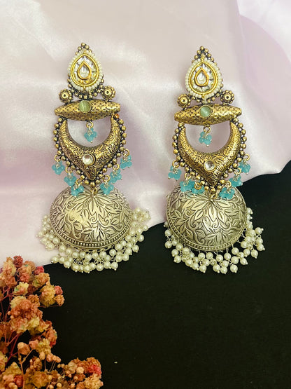 MAHAK OVERSIZED STATEMENT JHUMKA EARRINGS DB-116000Z2