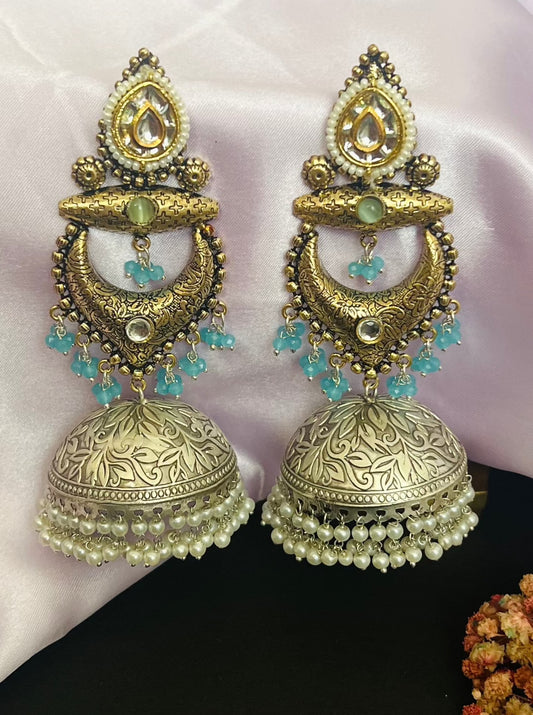 MAHAK OVERSIZED STATEMENT JHUMKA EARRINGS DB-116000Z2