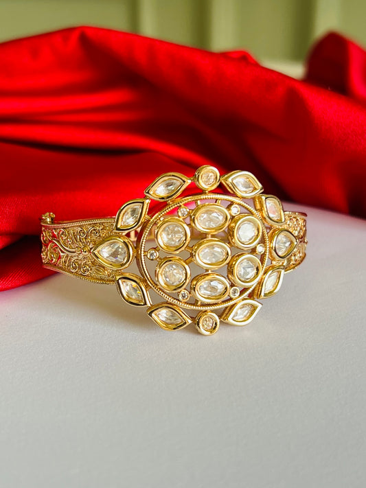 Gold Plated Kundan Openable Kada/ Bracelet DB-GP11400Z2
