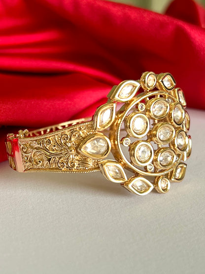 Gold Plated Kundan Openable Kada/ Bracelet DB-GP11400Z2