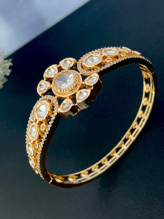Gold Plated Kundan Openable Kada/ Bracelet DB-GP11100Z2