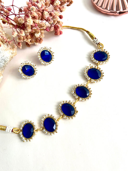 TRENDY GEMSTONE BLUE CHOKER DB-GP1760Z2