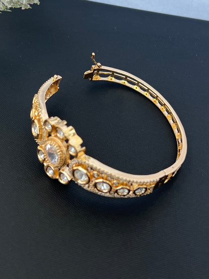 Gold Plated Kundan Openable Kada/ Bracelet DB-GP11100Z2