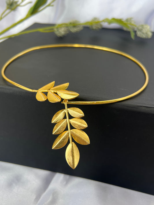 Trendy Leafy Golden Cuff Necklace DB-GP1600Z2