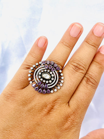 Lavie Cocktail Party ring in Lavender AD DB-AD19500Z2