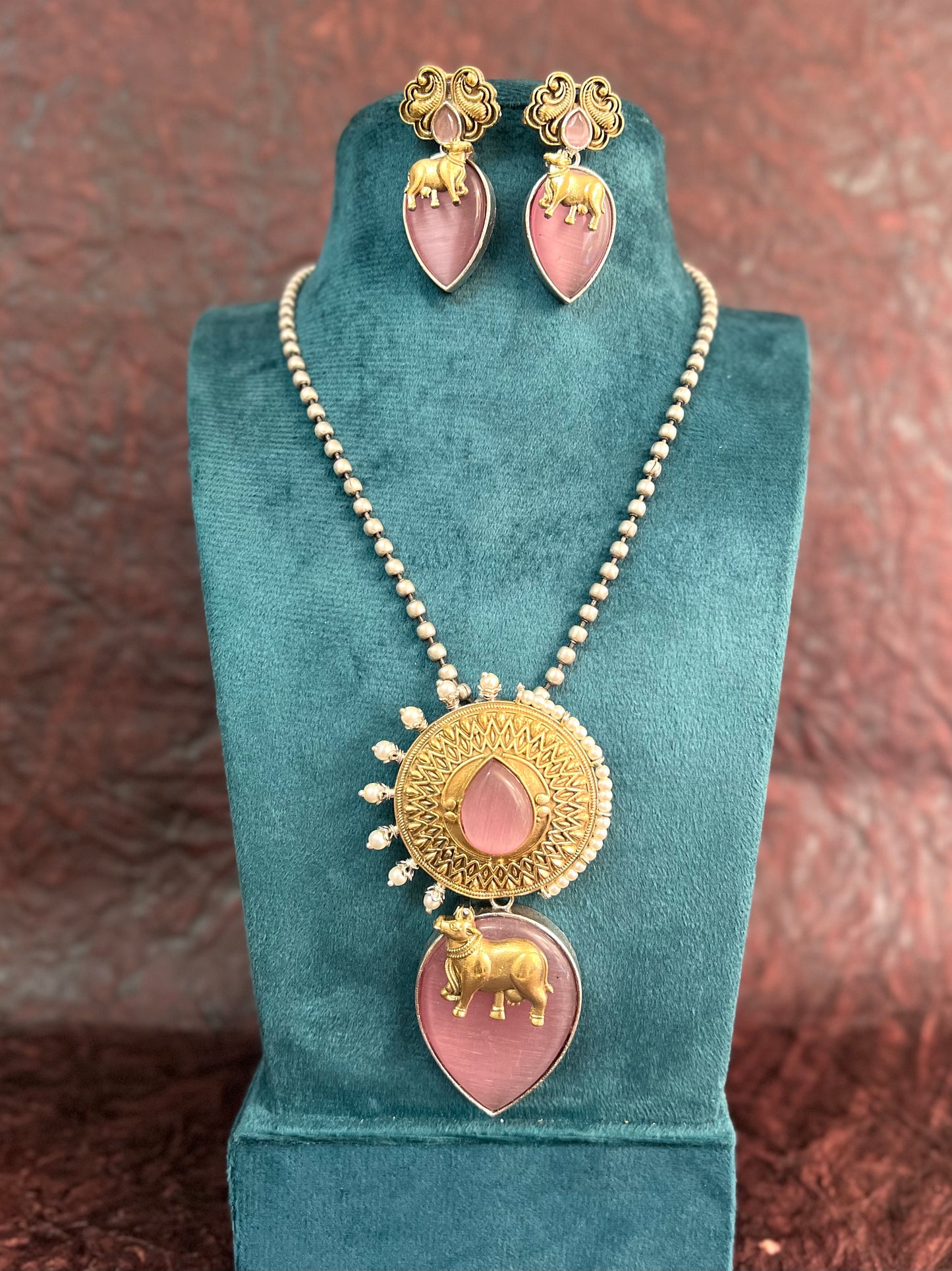 DUAL TONE NANDI FUSION NECKLACE SET DB-SR11700Z