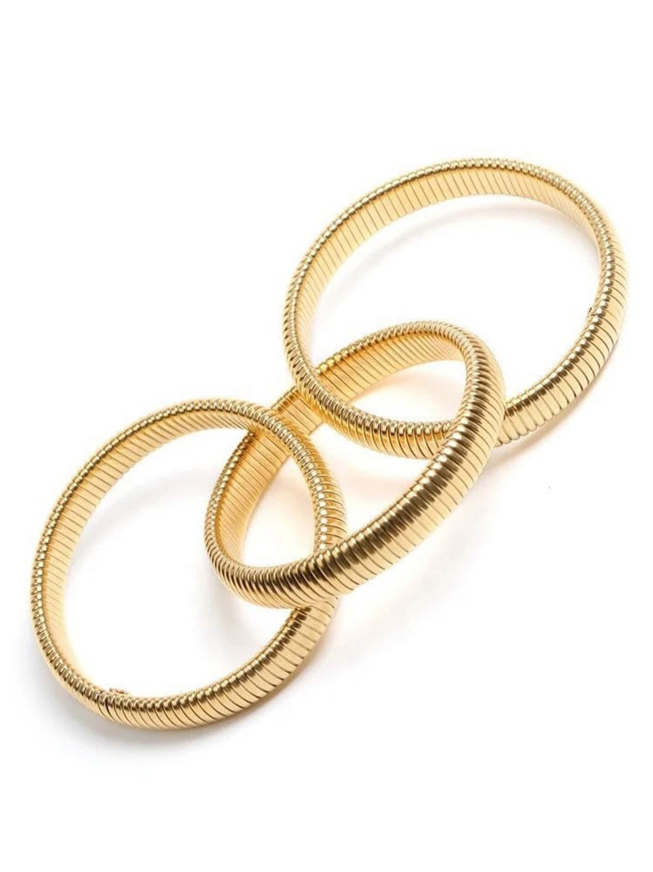 18K Gold Plated Stainless Steel Triple Layered Bangle DB-GP1600Z2