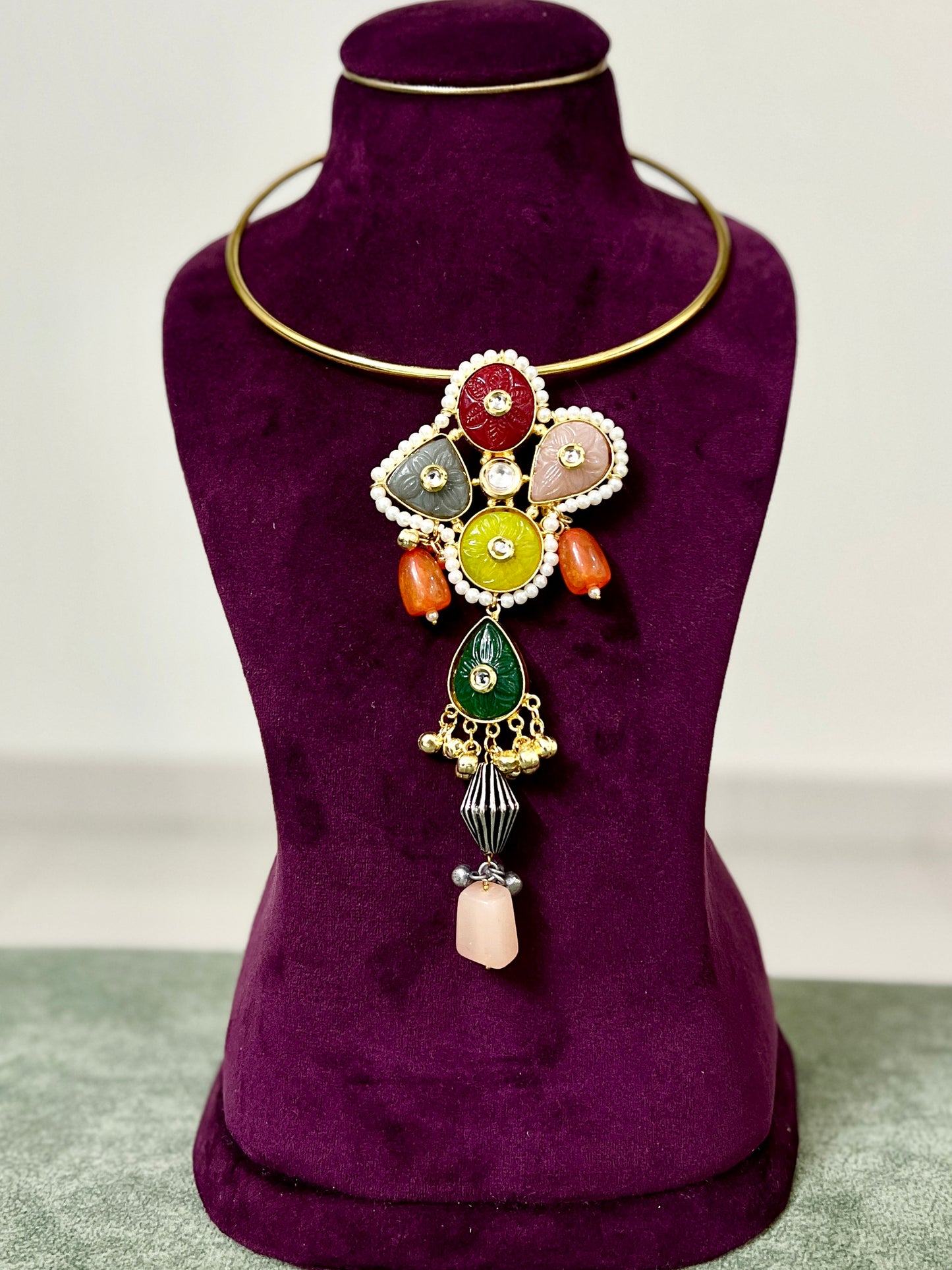 Meraki Multicolor Hasli Necklace Set DB-GP22000Z2