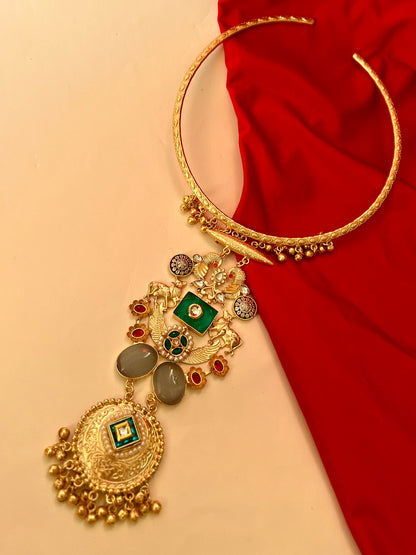 Nazakat Rajwadi Designer Nandi Hasli Necklace Set DB-GP13000Z2