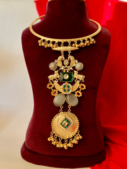 Nazakat Rajwadi Designer Nandi Hasli Necklace Set DB-GP13000Z2