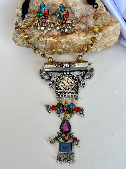 Krisha Multicolor Oxidise Necklace Set DB-OX9000Z2