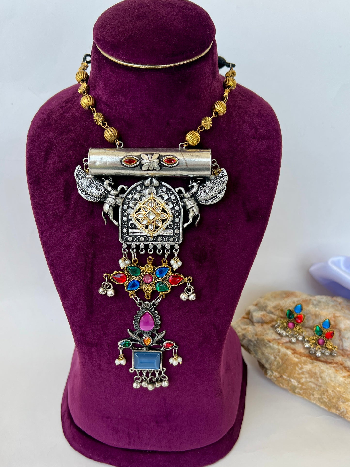 Krisha Multicolor Oxidise Necklace Set DB-OX9000Z2