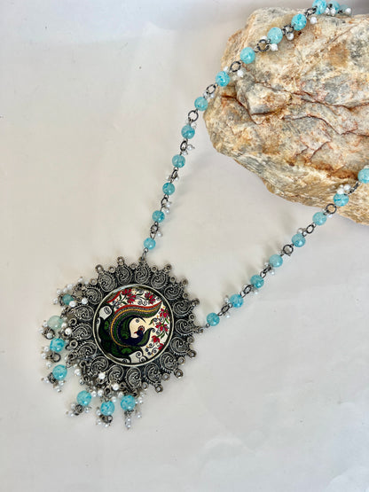 Sufiaa Oxidised Peacock Long Necklace DB-OX6000Z2