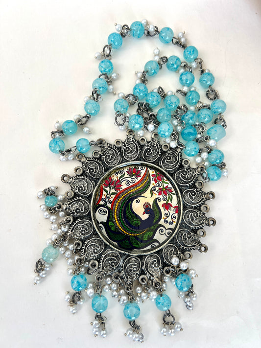 Sufiaa Oxidised Peacock Long Necklace DB-OX6000Z2