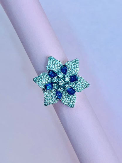 FLOWER PATTERN 3D DESIGN PARTY WEAR AD RING DB-AD15600Z2