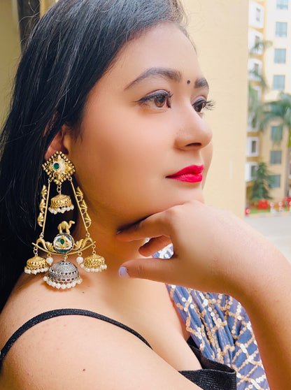 Noor Handcrafted Designer Dangler-Jhumka Earrings DB-SP12300Z1