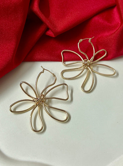 18KT GOLD PLATED WATERPROOF FLOWER PATTERN EARRINGS DB-AT17200Z