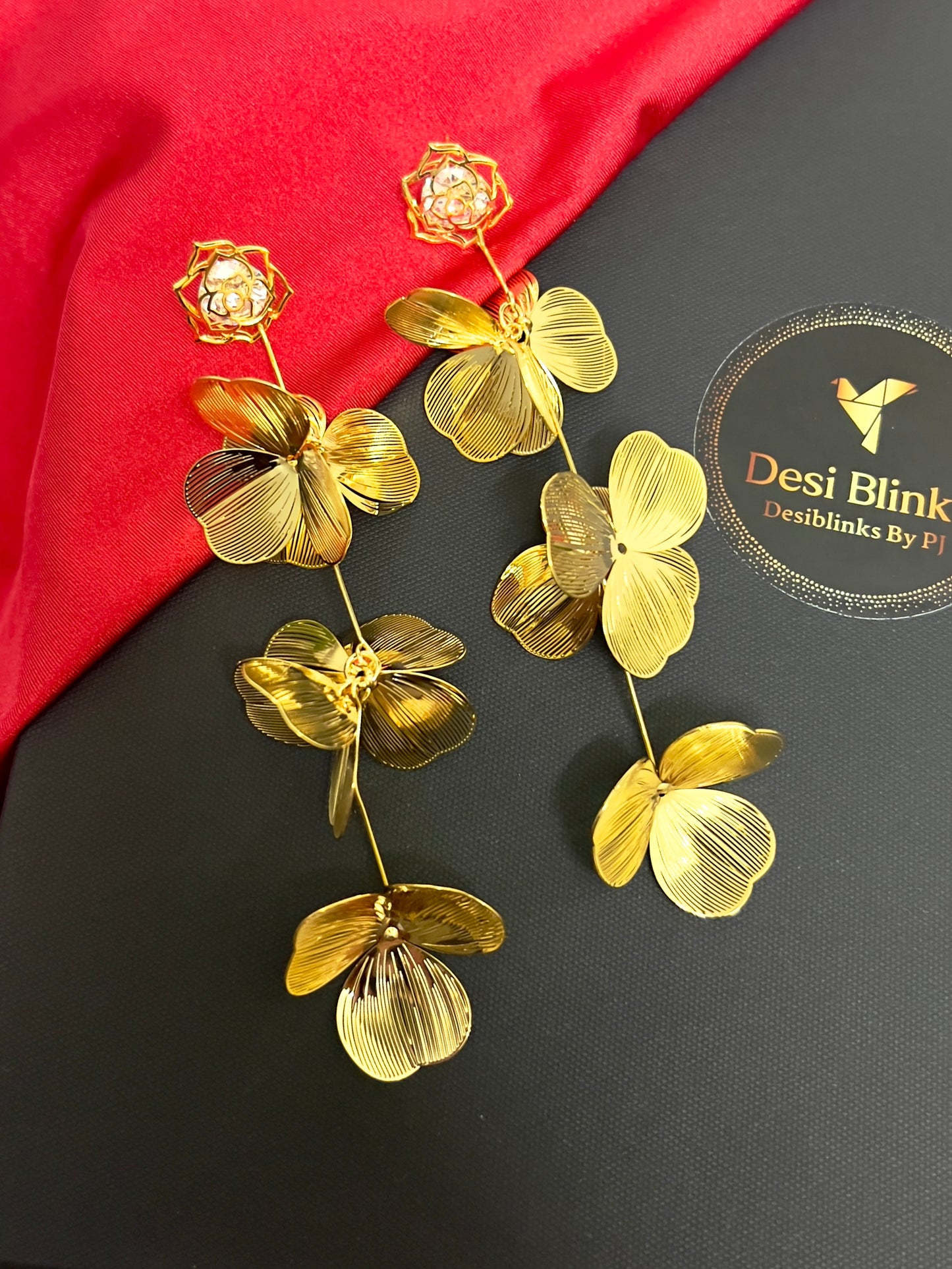 18KT Gold plated Flourish Statement Earrings DB-GP1850Z2