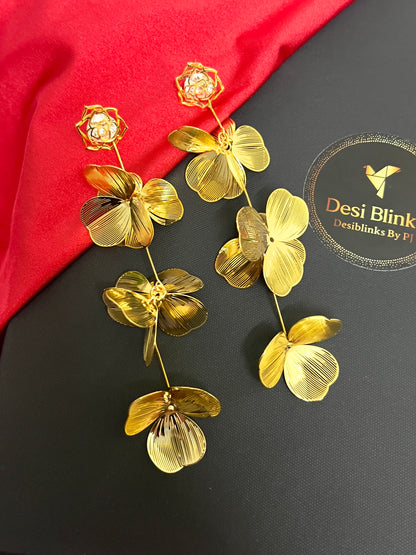 18KT Gold plated Flourish Statement Earrings DB-GP1850Z2