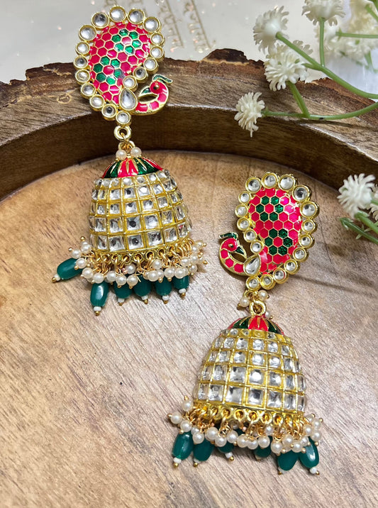 Noor Peacock Jhumka DB-ER202