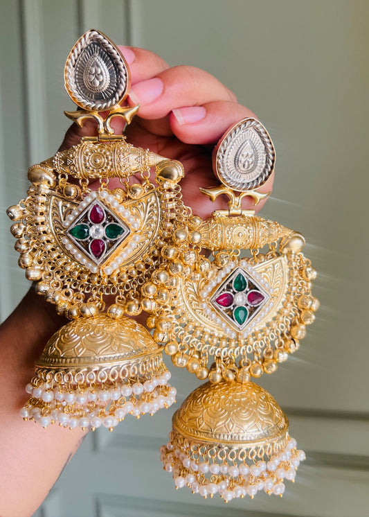 Dilkash Chandbali Statement Jhumka Earrings DB-GP23000Z2