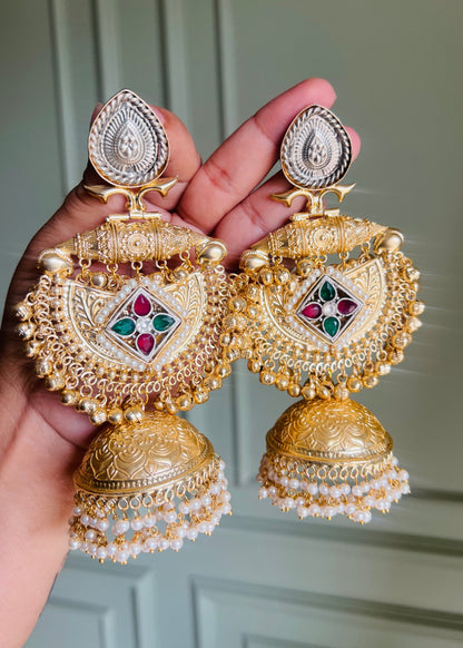 Dilkash Chandbali Statement Jhumka Earrings DB-GP23000Z2