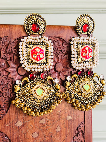 Shereen Meenakari Dangler Earrings DB-GP22800Z2
