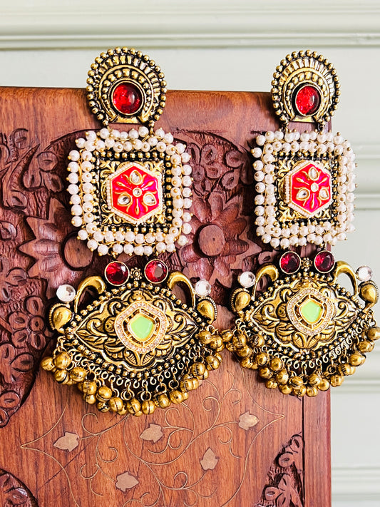 Shereen Meenakari Dangler Earrings DB-GP22800Z2
