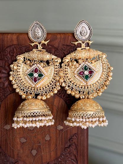 Dilkash Chandbali Statement Jhumka Earrings DB-GP23000Z2