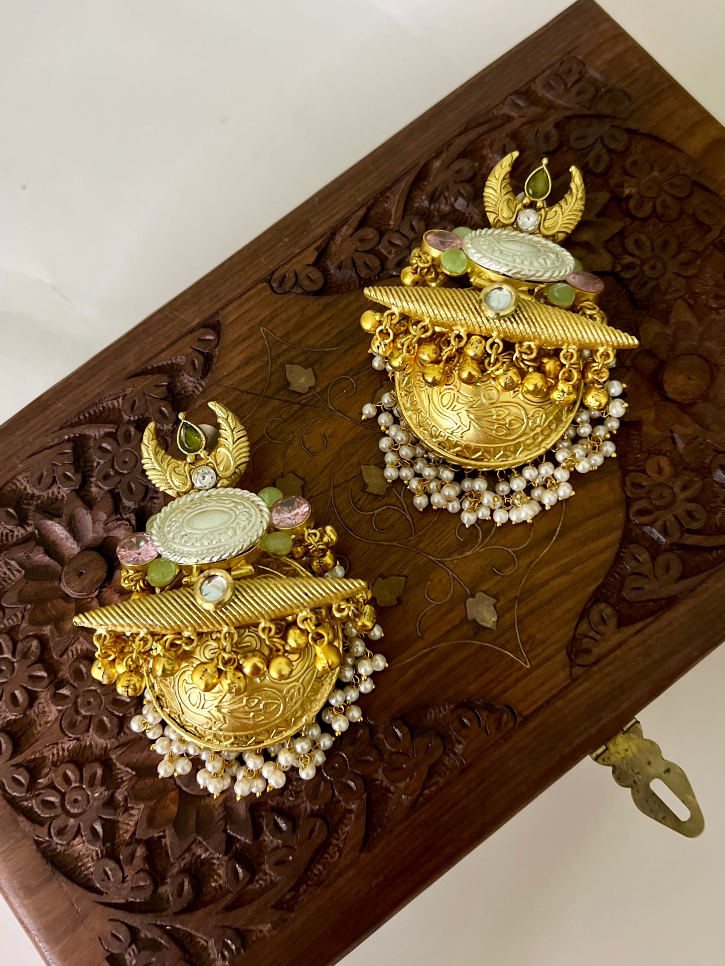 Chandrika Golden Brass Statement Earrings DB-GP22200Z2