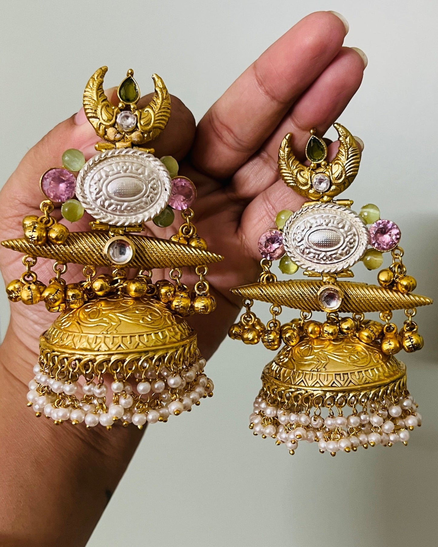 Chandrika Golden Brass Statement Earrings DB-GP22200Z2