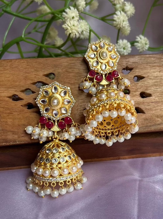 Phuljhadi Zircon Jhumka earrings DB-GP1720Z