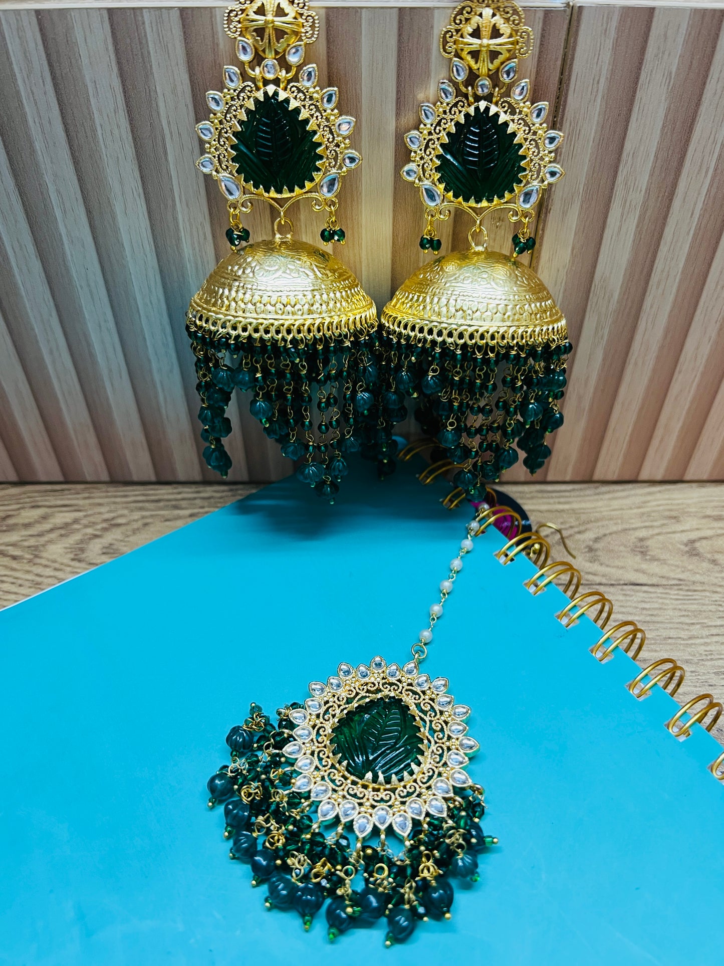 Nimrat Jhumka Earrings with Mangtika DB-GP22000Z2